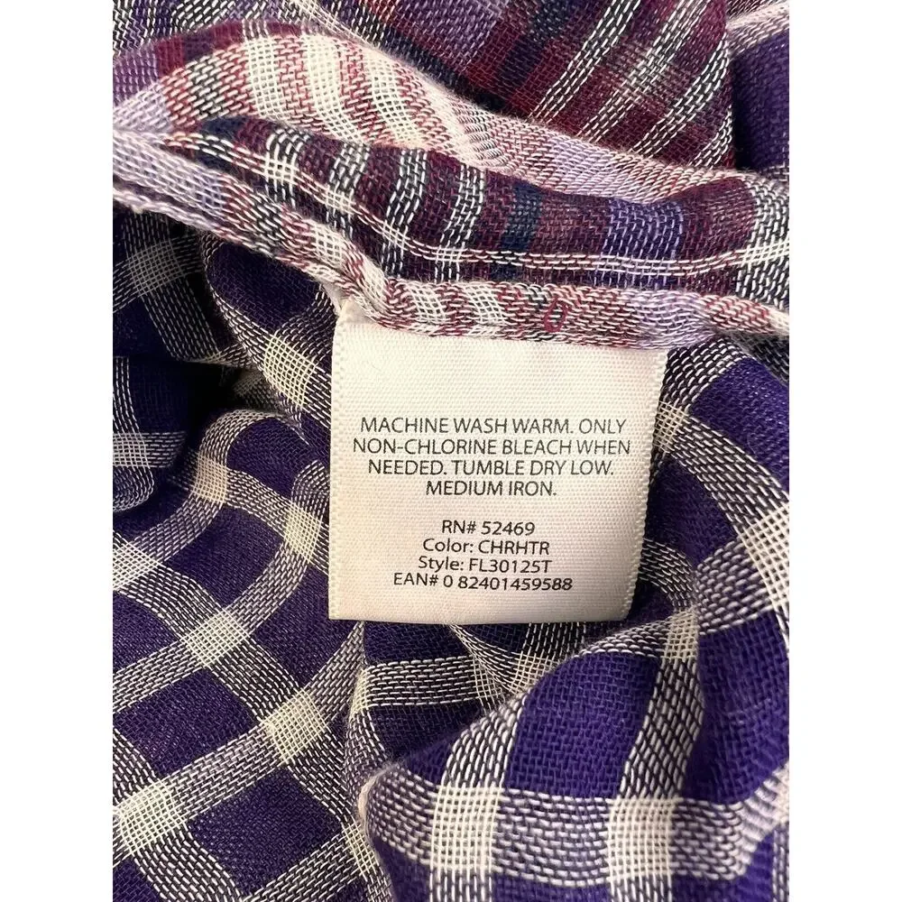 Purple Black Plaid Scarf 2 Sided Casual79